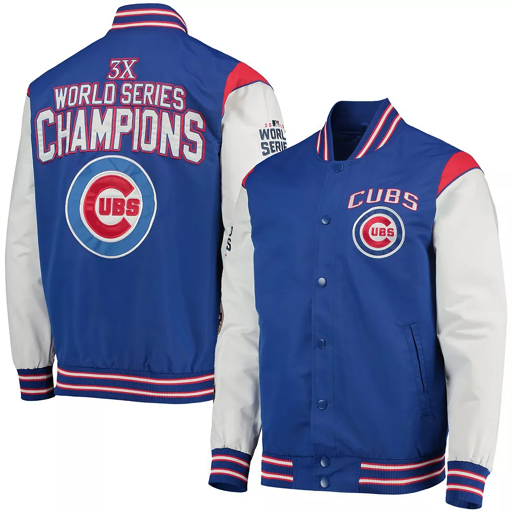 Men's G-III Sports by Carl Banks Royal/Red Chicago Cubs Complete Game Commemorative Full-Snap Jacket 4 Men's G-III Sports by Carl Banks Royal/Red Chicago Cubs Complete Game Commemorative Full-Snap Jacket - Image 2
