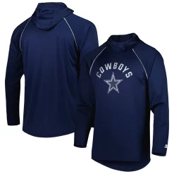 Men's G-III Sports by Carl Banks Navy Dallas Cowboys Star Raglan Hoodie Long Sleeve T-Shirt