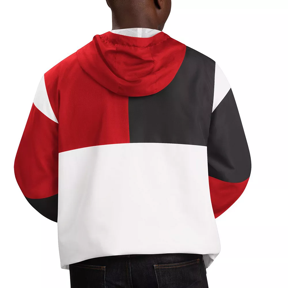 Men's G-III Sports by Carl Banks White/Red Wisconsin Badgers Fair Catch Half-Zip Anorak Jacket 5 Men's G-III Sports by Carl Banks White/Red Wisconsin Badgers Fair Catch Half-Zip Anorak Jacket - Image 3