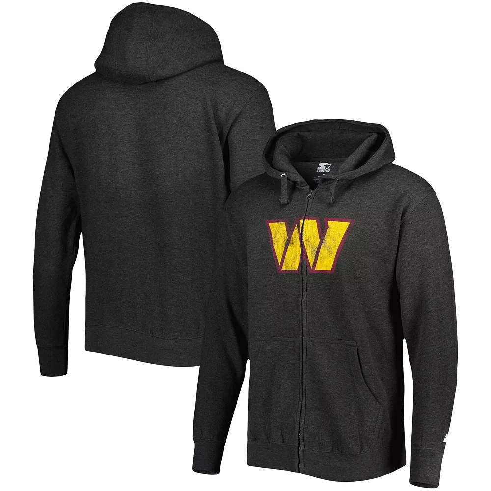 Men's G-III Sports by Carl Banks Heather Charcoal Washington Commanders Perfect Season Full-Zip Hoodie 3 Men's G-III Sports by Carl Banks Heather Charcoal Washington Commanders Perfect Season Full-Zip Hoodie
