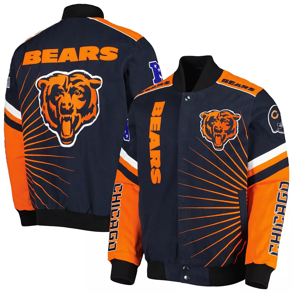 Men's G-III Sports by Carl Banks Navy Chicago Bears Extreme Redzone Full-Snap Varsity Jacket 4 Men's G-III Sports by Carl Banks Navy Chicago Bears Extreme Redzone Full-Snap Varsity Jacket - Image 2