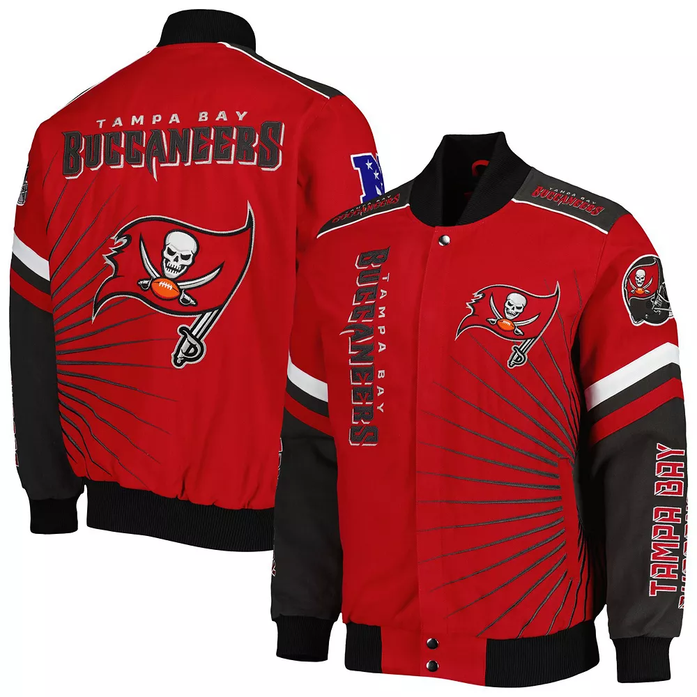 Men's G-III Sports by Carl Banks Red Tampa Bay Buccaneers Extreme Redzone Full-Snap Varsity Jacket 3 Men's G-III Sports by Carl Banks Red Tampa Bay Buccaneers Extreme Redzone Full-Snap Varsity Jacket