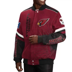 Men's G-III Sports by Carl Banks Cardinal Arizona Cardinals Extreme Redzone Full-Snap Varsity Jacket