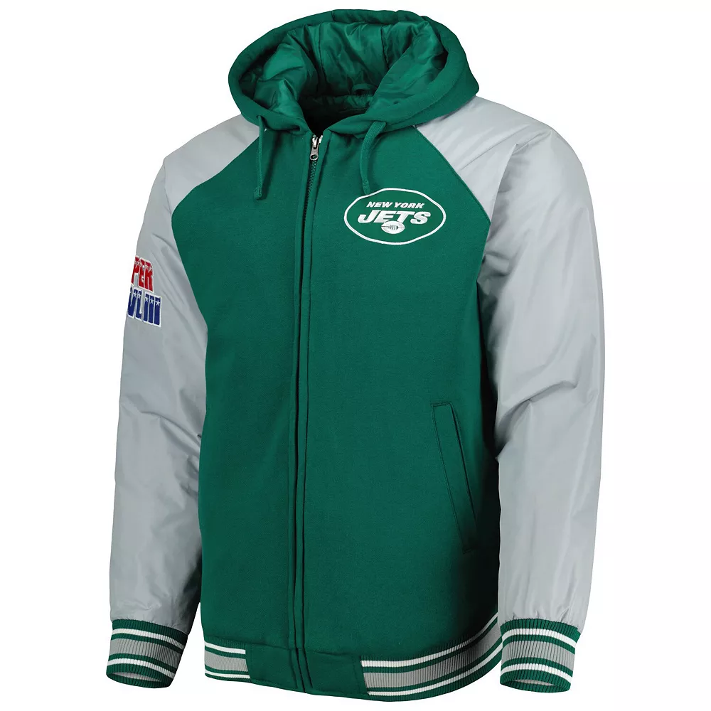 Men's G-III Sports by Carl Banks Green New York Jets Defender Raglan Full-Zip Hoodie Varsity Jacket 5 Men's G-III Sports by Carl Banks Green New York Jets Defender Raglan Full-Zip Hoodie Varsity Jacket - Image 3