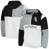 Men's G-III Sports by Carl Banks Black/Silver Chicago White Sox Fair Catch Half-Zip Hoodie -G-III Sales Shop 6155646