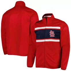 Men's G-III Sports by Carl Banks Red St. Louis Cardinals Off Tackle Full-Zip Track Jacket -G-III Sales Shop 6156420 ALT