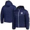 Men's G-III Sports by Carl Banks Navy New York Yankees Splitter Soft Down Touch Full-Zip Hoodie Jacket -G-III Sales Shop 6156537