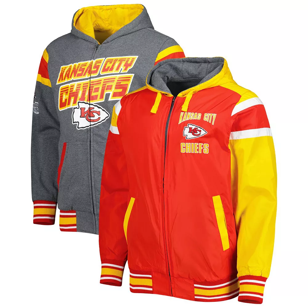 Men's G-III Sports by Carl Banks Red/Gray Kansas City Chiefs Extreme Full Back Reversible Hoodie Full-Zip Jacket 4 Men's G-III Sports by Carl Banks Red/Gray Kansas City Chiefs Extreme Full Back Reversible Hoodie Full-Zip Jacket - Image 2