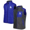 Men's G-III Sports by Carl Banks Royal/Charcoal Los Angeles Dodgers Power Hitter Reversible Full-Zip Vest