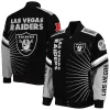 Men's G-III Sports by Carl Banks Black Las Vegas Raiders Extreme Redzone Full-Snap Varsity Jacket -G-III Sales Shop 6158920