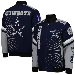 Men's G-III Sports by Carl Banks Navy/Silver Dallas Cowboys Extreme Red Zone Full-Snap Jacket