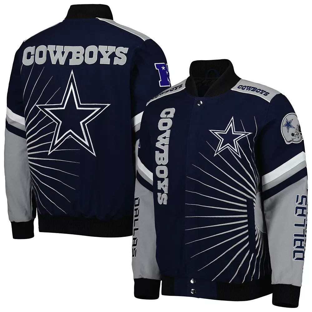 Men's G-III Sports by Carl Banks Navy/Silver Dallas Cowboys Extreme Red Zone Full-Snap Jacket 4 Men's G-III Sports by Carl Banks Navy/Silver Dallas Cowboys Extreme Red Zone Full-Snap Jacket - Image 2
